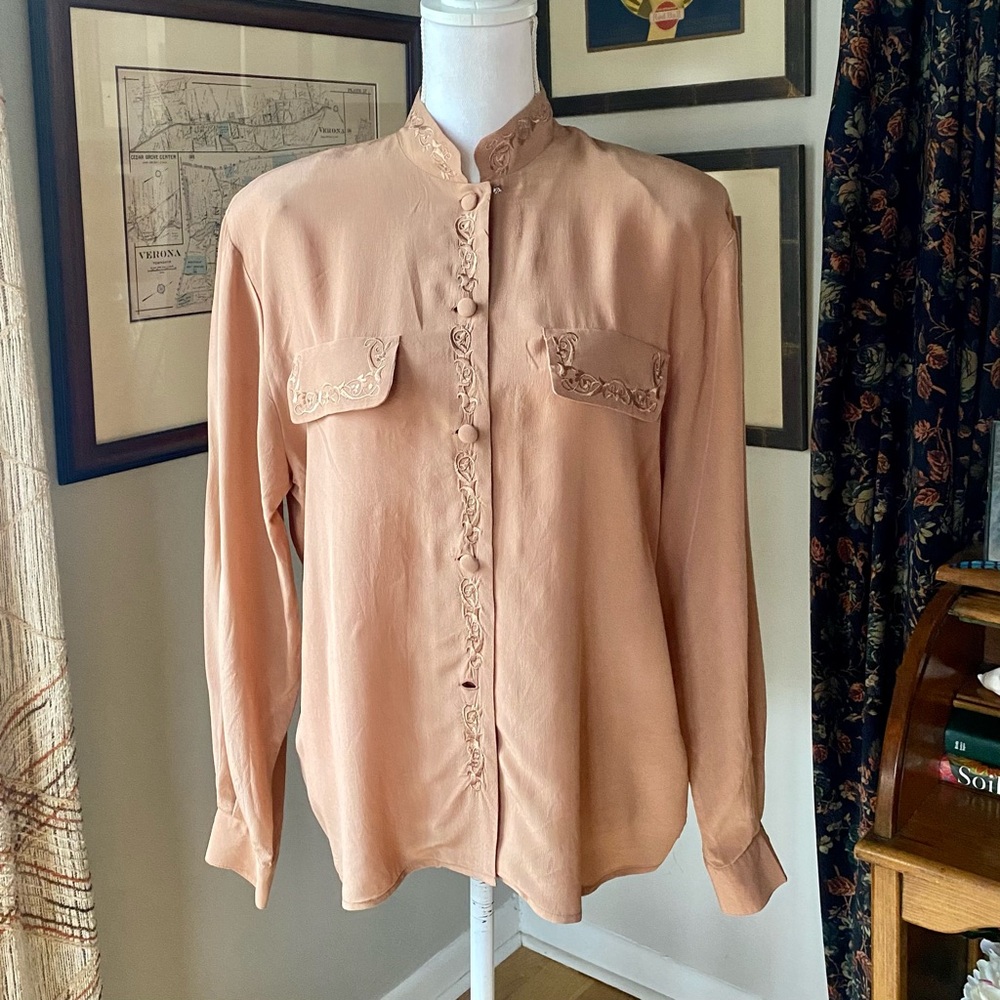 Vintage 100% silk blouse